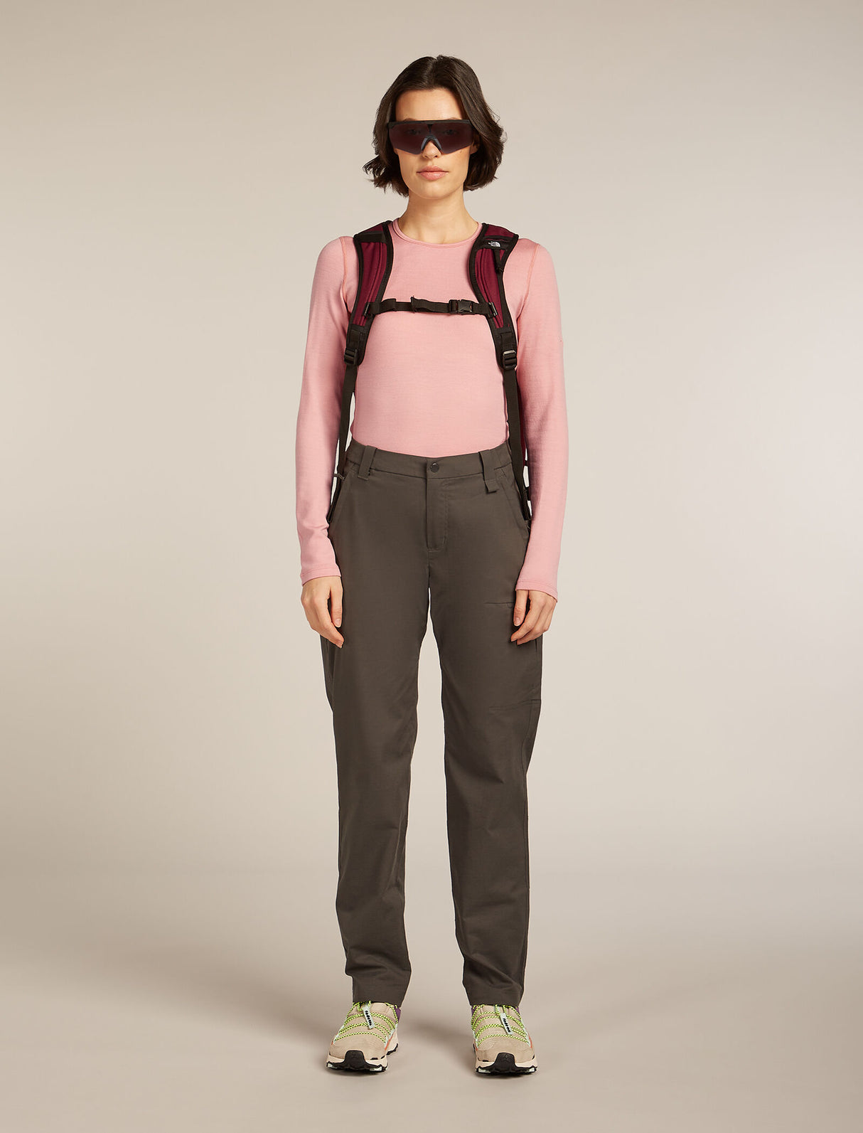 Icebreaker Merino 260 Tech Long Sleeve Crew Neck Thermal Top (Women's) - Blush - Find Your Feet Australia Hobart Launceston Tasmania