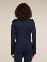 Icebreaker Merino 260 Tech Long Sleeve Crew Neck Thermal Top (Women's) - Midnight Navy - Navy Blue