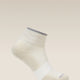 Beige ankle sock with a white stripe on a beige background - Icebreaker Merino Multisport Light Mini Socks (Women's) - Ecru Heather/Alloy