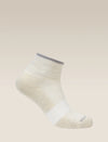 Beige ankle sock with a white stripe on a beige background - Icebreaker Merino Multisport Light Mini Socks (Women's) - Ecru Heather/Alloy