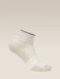 Beige ankle sock with a white stripe on a beige background - Icebreaker Merino Multisport Light Mini Socks (Women's) - Ecru Heather/Alloy