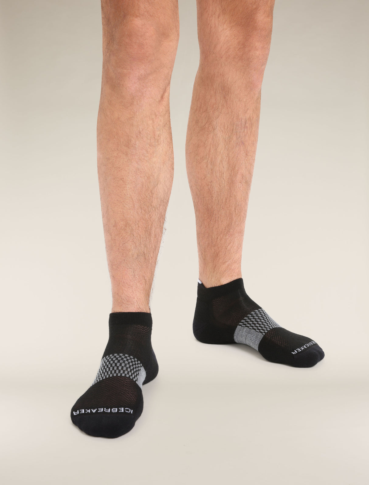 Icebreaker Merino Multisport Light Micro Socks (Men's) - Black/Snow/Metro Heather - Find Your Feet Australia Hobart Launceston Tasmania