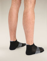Icebreaker Merino Multisport Light Micro Socks (Men's) - Black/Snow/Metro Heather - Find Your Feet Australia Hobart Launceston Tasmania