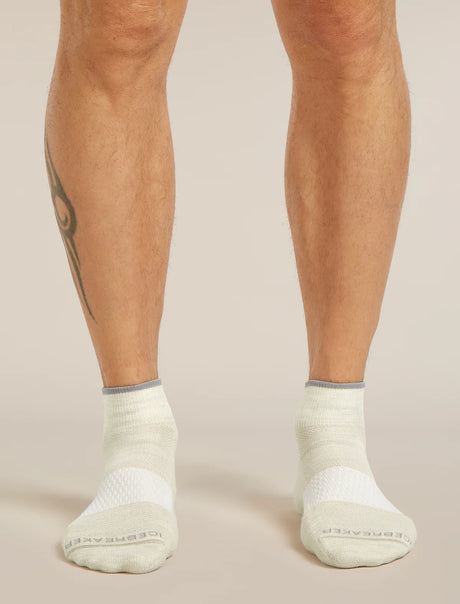 Icebreaker Merino Multisport Light Mini Socks (Men's) - Ecru Heather/Alloy/Snow