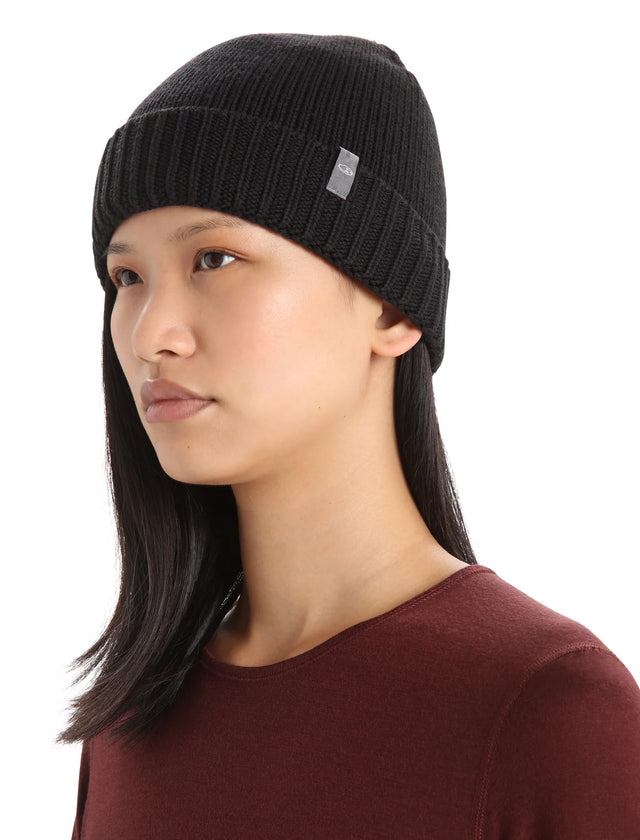 Icebreaker Vela Cuff Beanie (Unisex) - Black