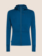 Icebreaker Merino Blend 200 Realfleece Descender Long Sleeve Zip Hoodie (Men's) - Atlantis/Arctic
