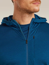 Icebreaker Merino Blend 200 Realfleece Descender Long Sleeve Zip Hoodie (Men's) - Atlantis/Arctic