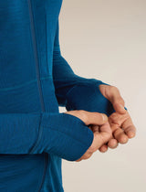 Icebreaker Merino Blend 200 Realfleece Descender Long Sleeve Zip Hoodie (Men's) - Atlantis/Arctic
