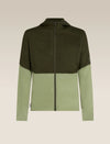 Icebreaker Merino Blend 200 Realfleece Descender Long Sleeve Zip Hoodie (Men's) - Dark Loden/Lichen