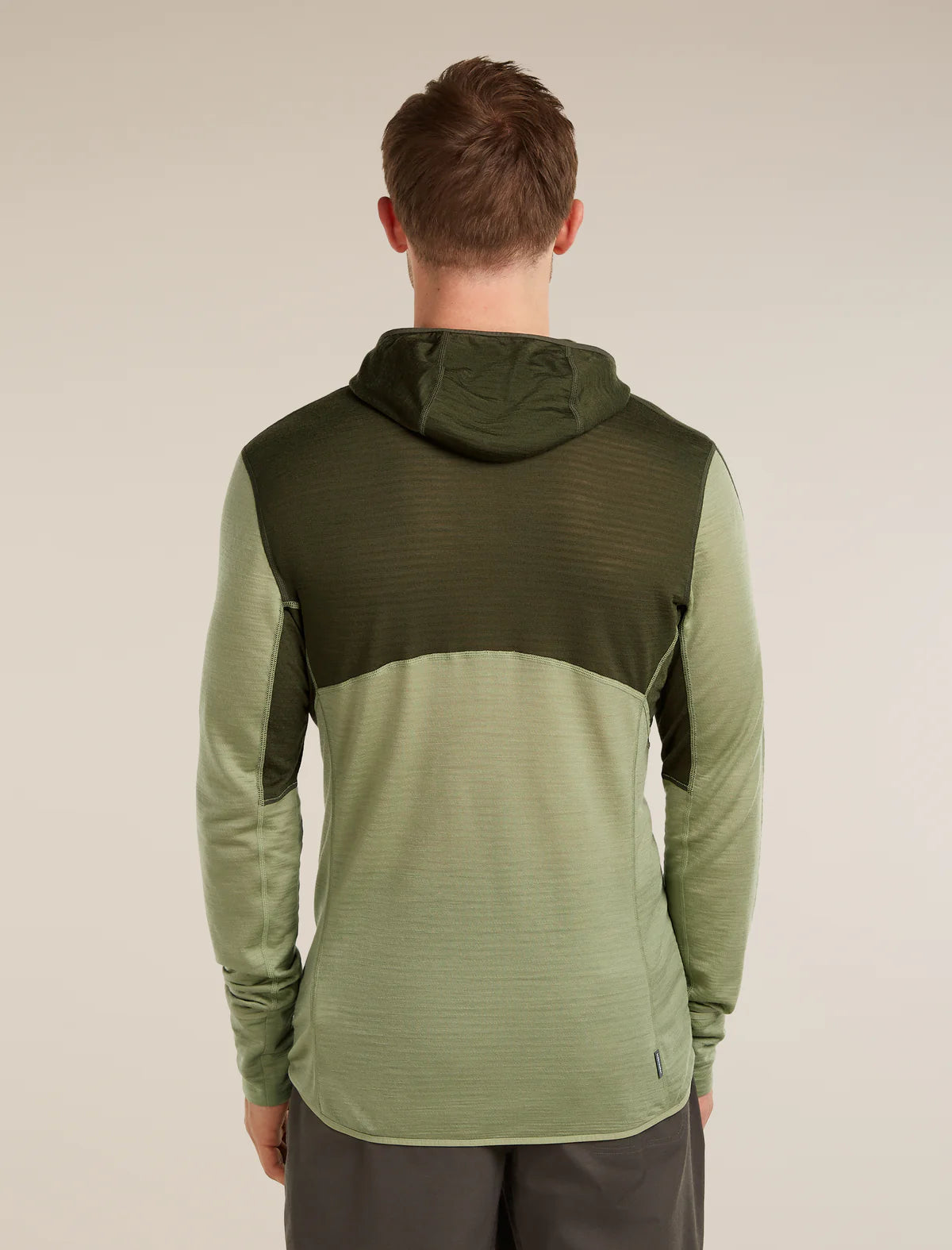 Icebreaker Merino Blend 200 Realfleece Descender Long Sleeve Zip Hoodie (Men's) - Dark Loden/Lichen