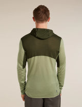Icebreaker Merino Blend 200 Realfleece Descender Long Sleeve Zip Hoodie (Men's) - Dark Loden/Lichen