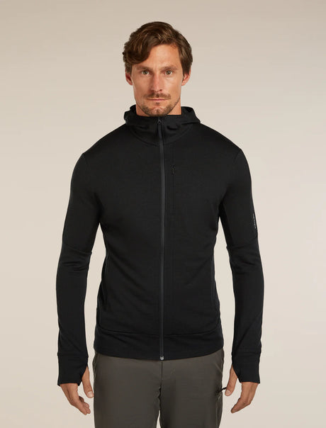 Icebreaker Merino 260 Quantum Long Sleeve Zip Hoodie (Men's) - Black