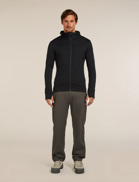 Icebreaker Merino 260 Quantum Long Sleeve Zip Hoodie (Men's) - Black