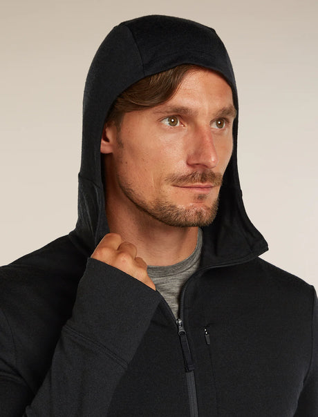 Icebreaker Merino 260 Quantum Long Sleeve Zip Hoodie (Men's) - Black