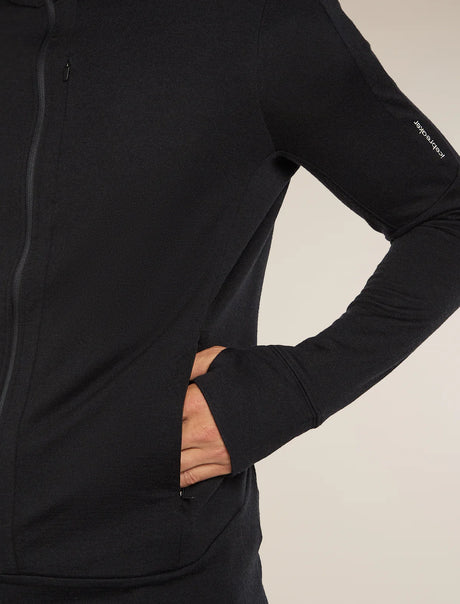 Icebreaker Merino 260 Quantum Long Sleeve Zip Hoodie (Men's) - Black