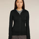 Icebreaker Merino 260 Quantum Long Sleeve Zip Hoodie (Women's) - Black