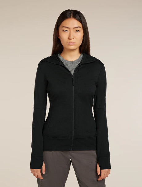 Icebreaker Merino 260 Quantum Long Sleeve Zip Hoodie (Women's) - Black