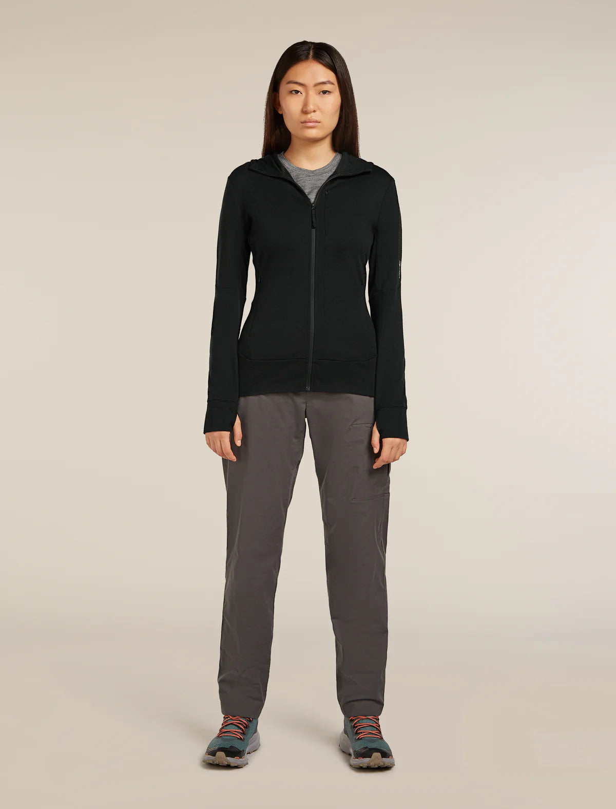 Icebreaker Merino 260 Quantum Long Sleeve Zip Hoodie (Women's) - Black
