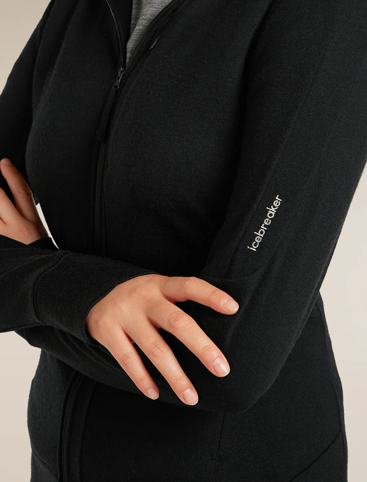 Icebreaker Merino 260 Quantum Long Sleeve Zip Hoodie (Women's) - Black