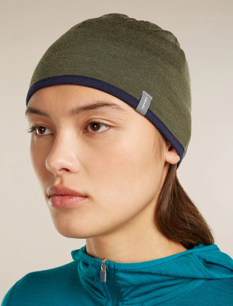 Icebreaker Merino 200 Pocket Hat (Unisex) - Dark Loden/Midnight Navy