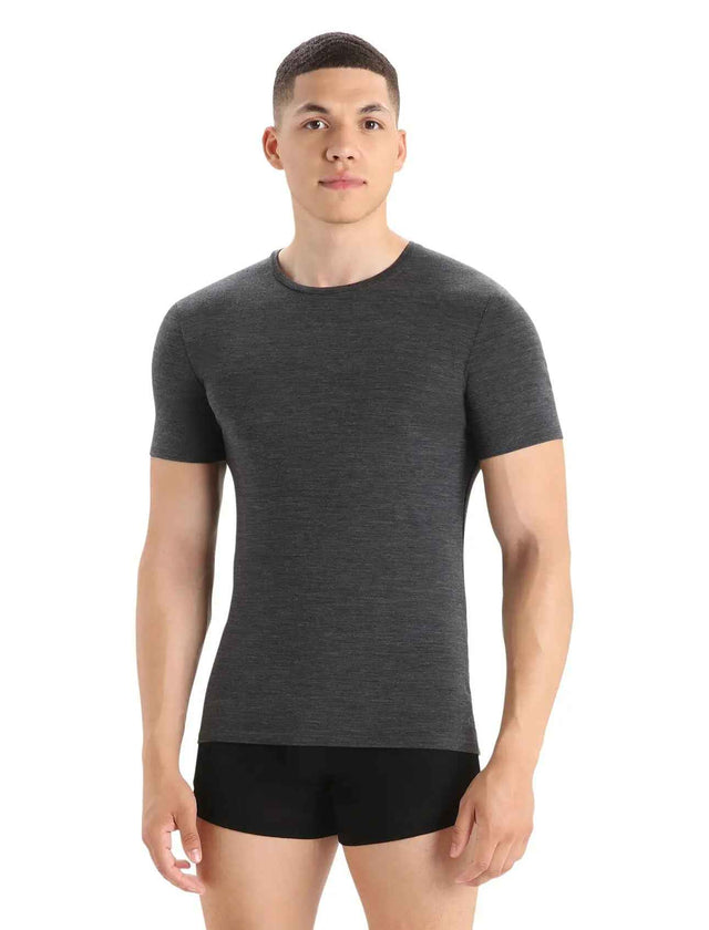 Icebreaker Merino Anatomica Short Sleeve Crew Neck Tee (Men's) - Jet Heather