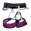 Purple and black climbing harness on a white background - Black Diamond Zone Harness (Women's) - Piton Purple