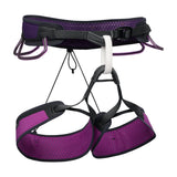 Purple and black climbing harness on a white background - Black Diamond Zone Harness (Women's) - Piton Purple