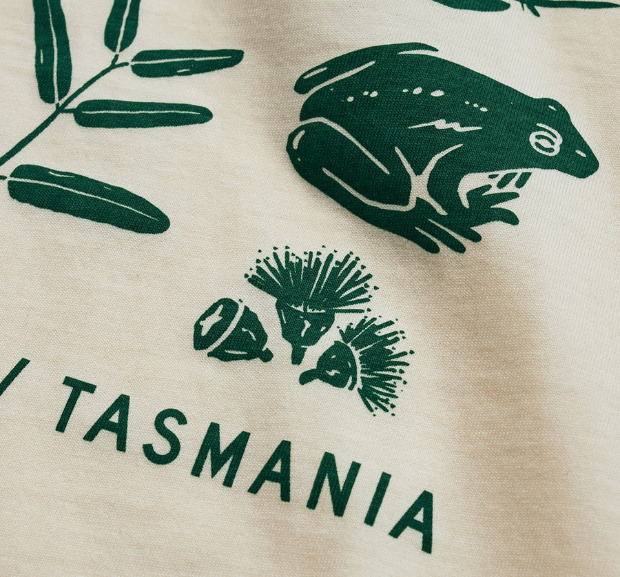 Keep Tassie Wild Land Tee (Men's) - Butter - Find Your Feet Australia Hobart Launceston Tasmania