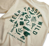 Keep Tassie Wild Land Tee (Men's) - Butter - Find Your Feet Australia Hobart Launceston Tasmania