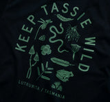 Keep Tassie Wild Land Tee (Women's) - Black - Find Your Feet Australia Hobart Launceston Tasmania