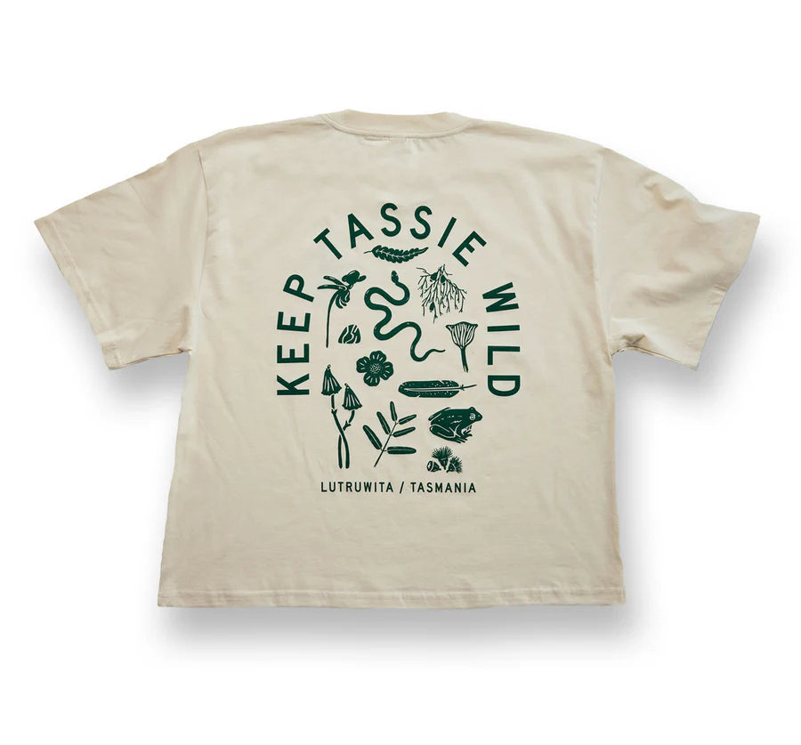 Keep Tassie Wild Land Tee (Women's) - Butter - Find Your Feet Australia Hobart Launceston Tasmania