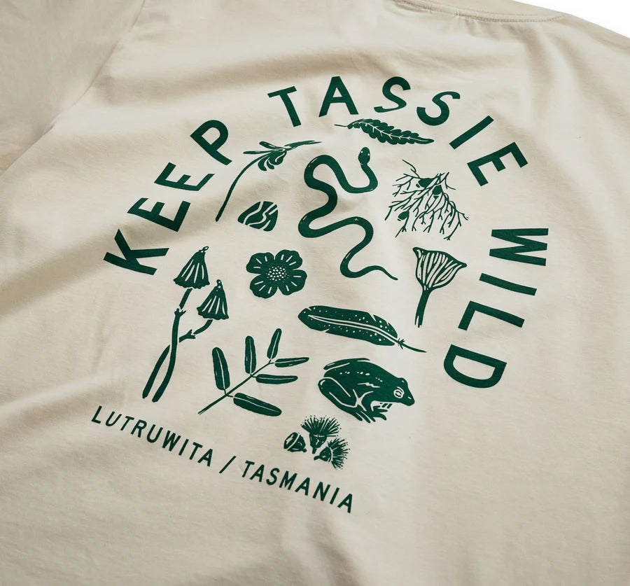 Keep Tassie Wild Land Tee (Women's) - Butter - Find Your Feet Australia Hobart Launceston Tasmania
