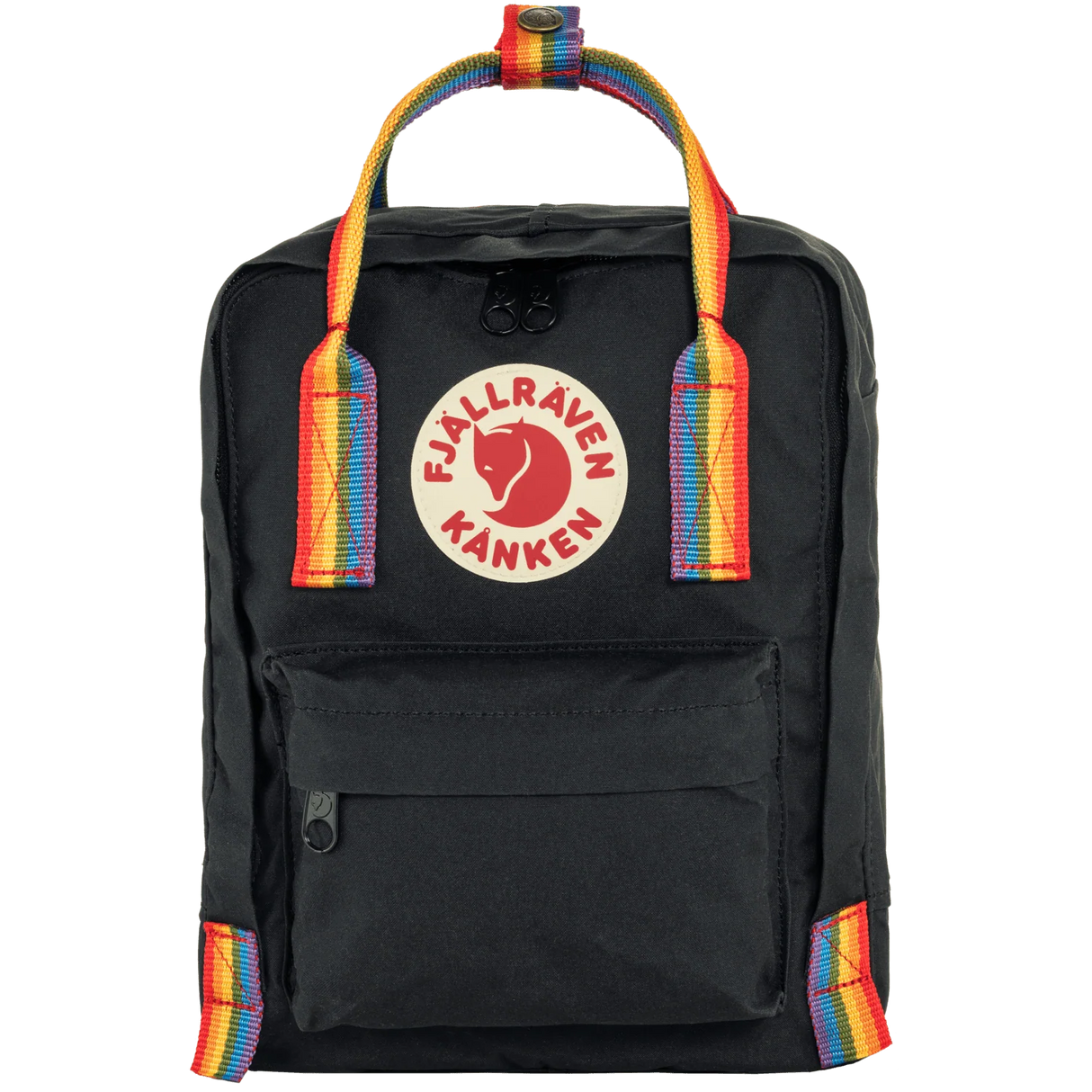 Fjällräven Kånken Mini Rainbow Backpack - Black-Rainbow Pattern