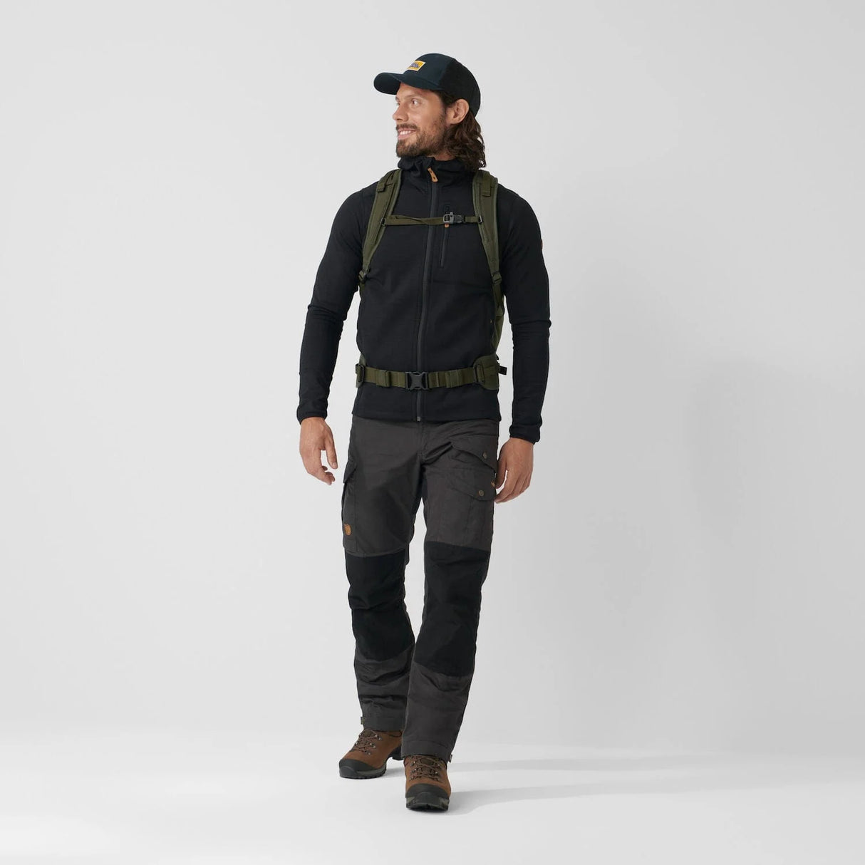 Fjällräven Keb Fleece Hoodie (Men's) - Black - Find Your Feet Australia Hobart Launceston Tasmania
