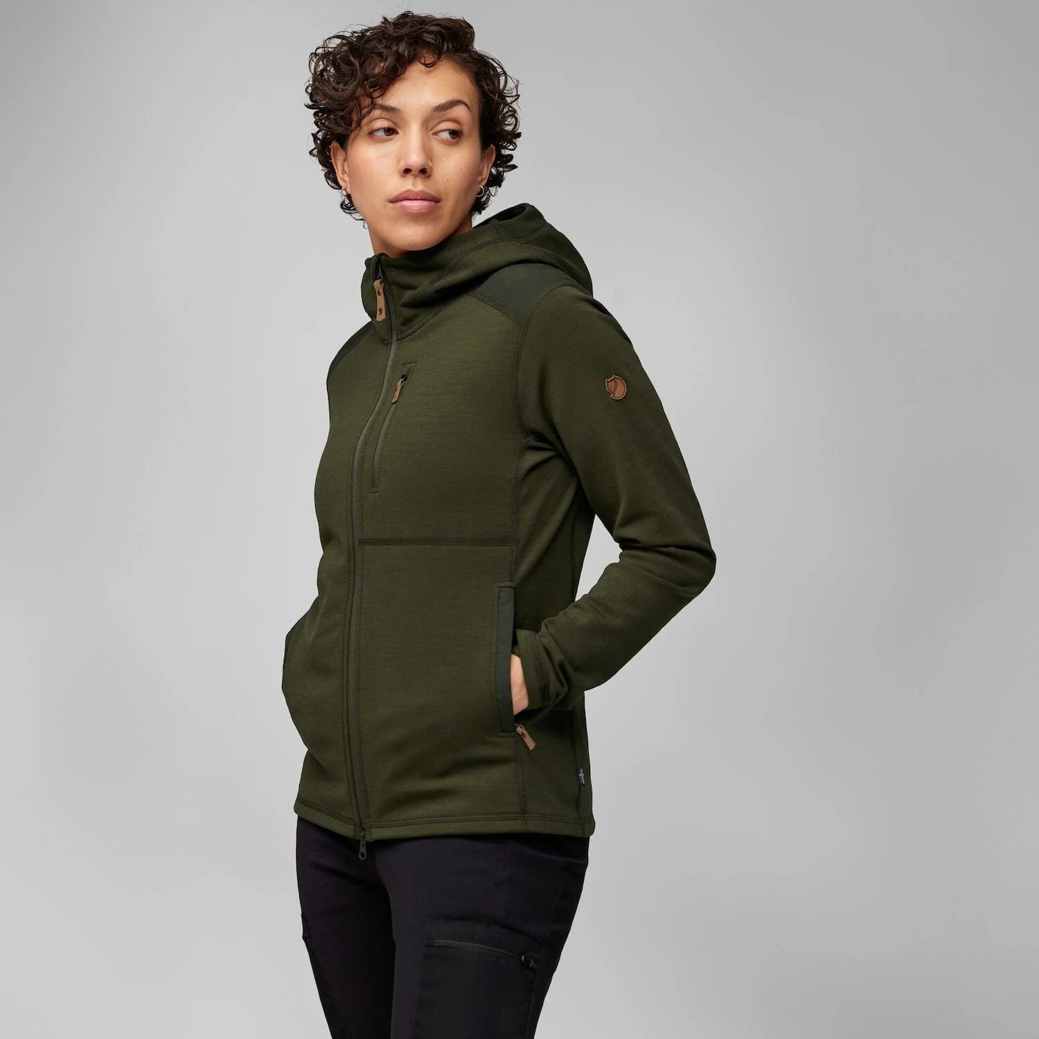 Fjällräven Keb Fleece Hoodie (Women's) - Deep Forest