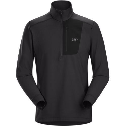 Arcteryx Rho LT Zip Neck (Men's) - Black - Find Your Feet Australia Hobart Launceston Tasmania