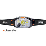 Petzl headlamp with visible branding on a white background - Petzl Swift RL Headlamp - Black/Orange