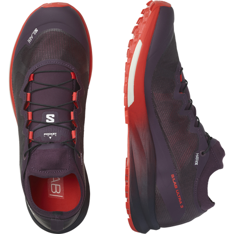Salomon S/LAB Ultra 3 V2 Shoe (Unisex) Plum Perfect/Fiery Red/White Find Your Feet Trail Running