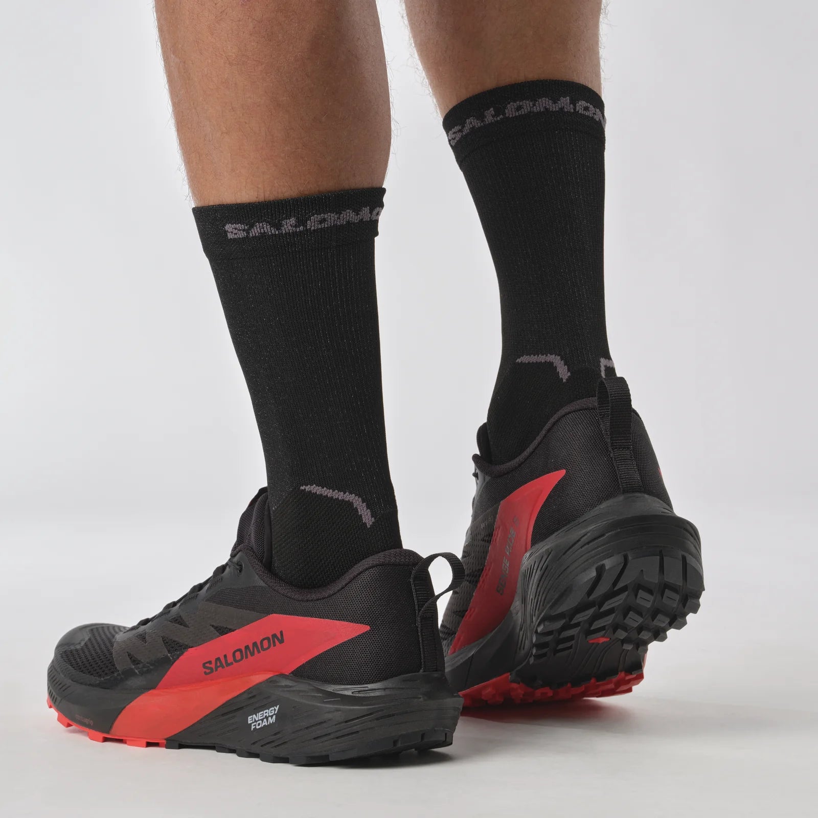 Salomon Sense Ride 5 Shoes (Men's) Black/Fiery Red/Black - Find Your Feet Australia Hobart Launceston Tasmania