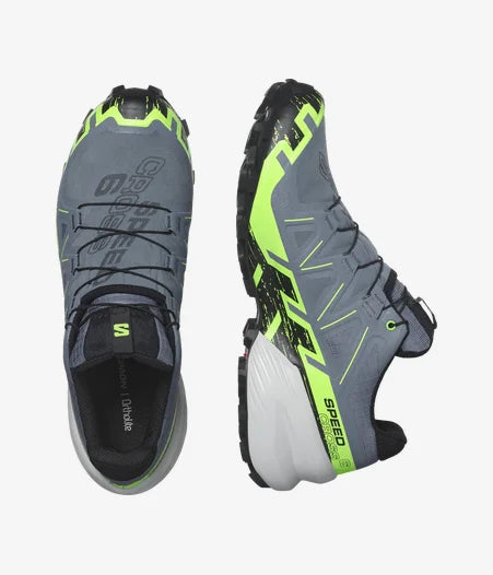 Salomon Speedcross 6 GTX Shoes (Men's) Flint Stone / Green Gecko / Black - Find Your Feet Australia Hobart Launceston Tasmania