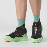 Salomon Pulsar Trail Shoes (Women's) Black / Green Ash / Cantaloupe - Find Your Feet Australia Hobart Launceston Tasmania