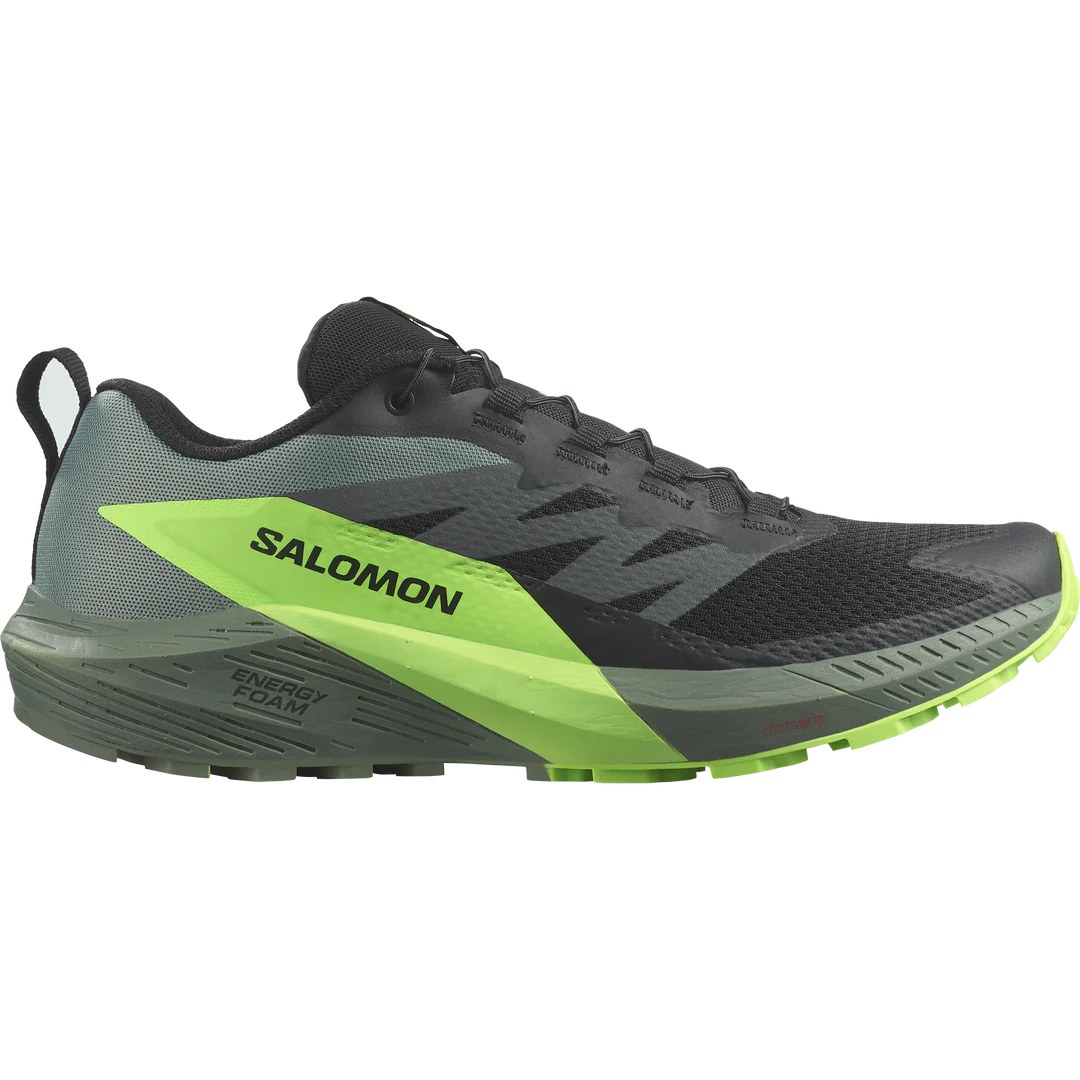Salomon Sense Ride 5 (Men's) - Black/Laurel Wreath/Green Gecko - Find Your Feet Australia Hobart Launceston Tasmania