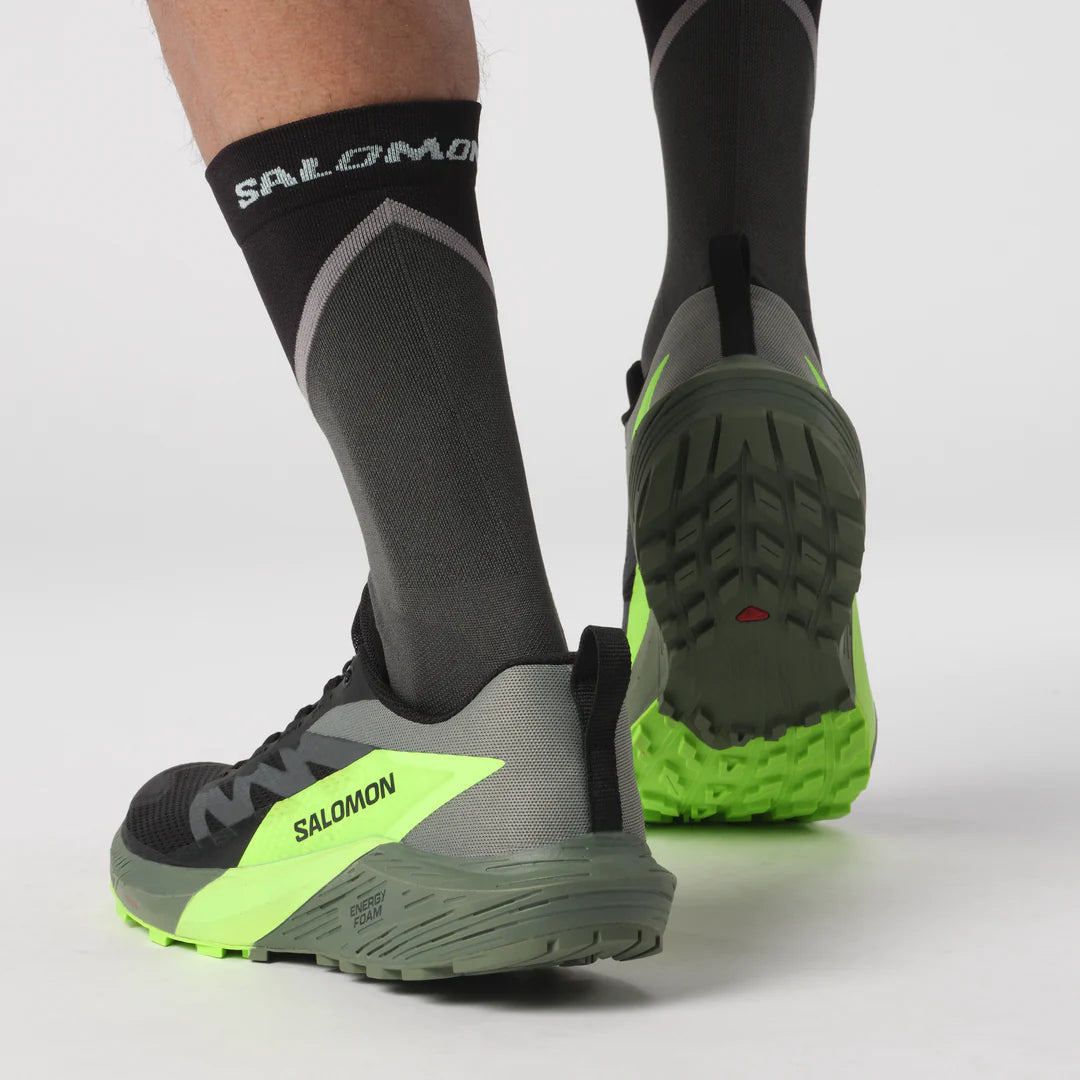 Salomon Sense Ride 5 (Men's) - Black/Laurel Wreath/Green Gecko - Find Your Feet Australia Hobart Launceston Tasmania