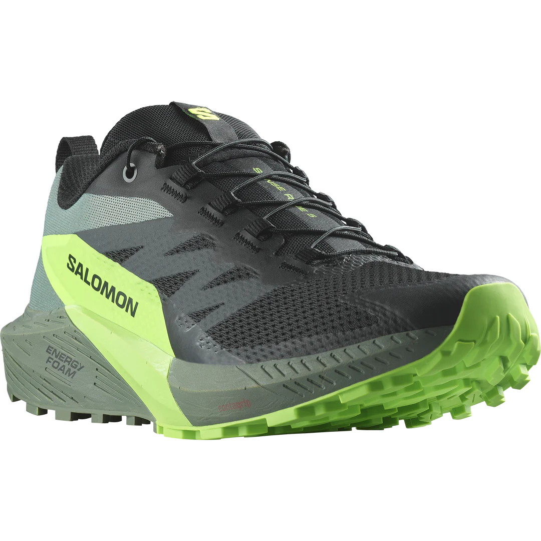 Salomon Sense Ride 5 (Men's) - Black/Laurel Wreath/Green Gecko - Find Your Feet Australia Hobart Launceston Tasmania