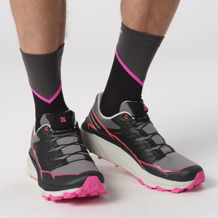 Salomon Thundercross Shoes (Men's) Plum Kitten/Black/Pink Glo - Find Your Feet Australia Hobart Launceston Tasmania