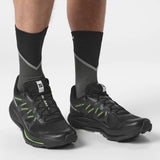 Salomon Pulsar Trail Shoe (Men's) Black / Black / Green Gecko - Find Your Feet Australia Hobart Launceston Tasmania