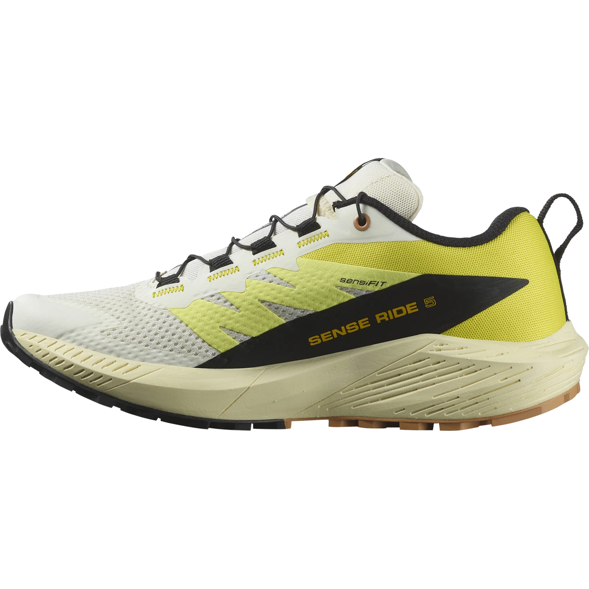 Salomon Sense Ride 5 Shoes (Women's) - Vanilla Ice / Sulphur Spring / Black - Find Your Feet Australia Hobart Launceston Tasmania