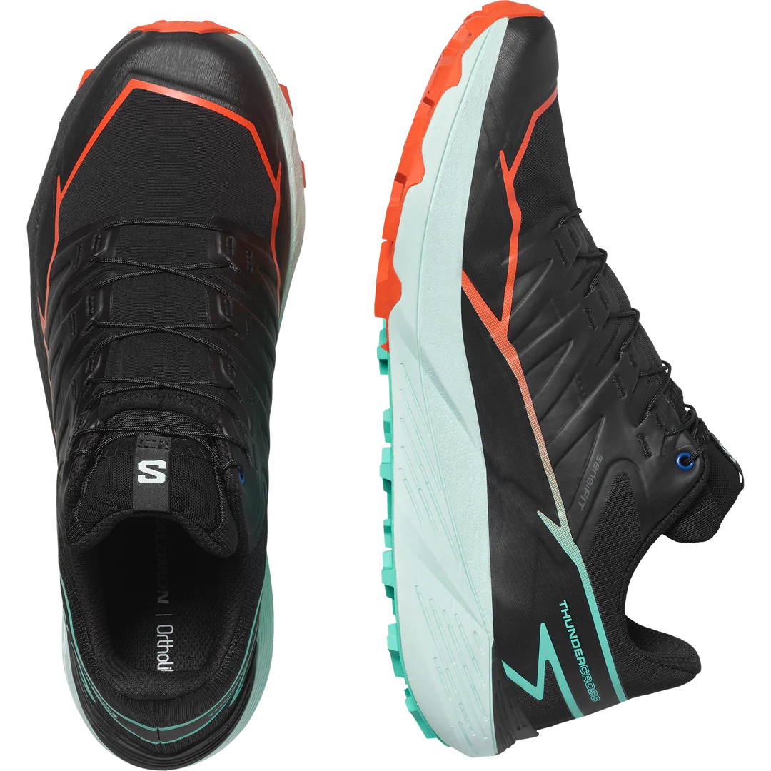 Salomon Thundercross Shoes (Men's) Black/Cherry Tomato/Electric Green - Find Your Feet Australia Hobart Launceston Tasmania