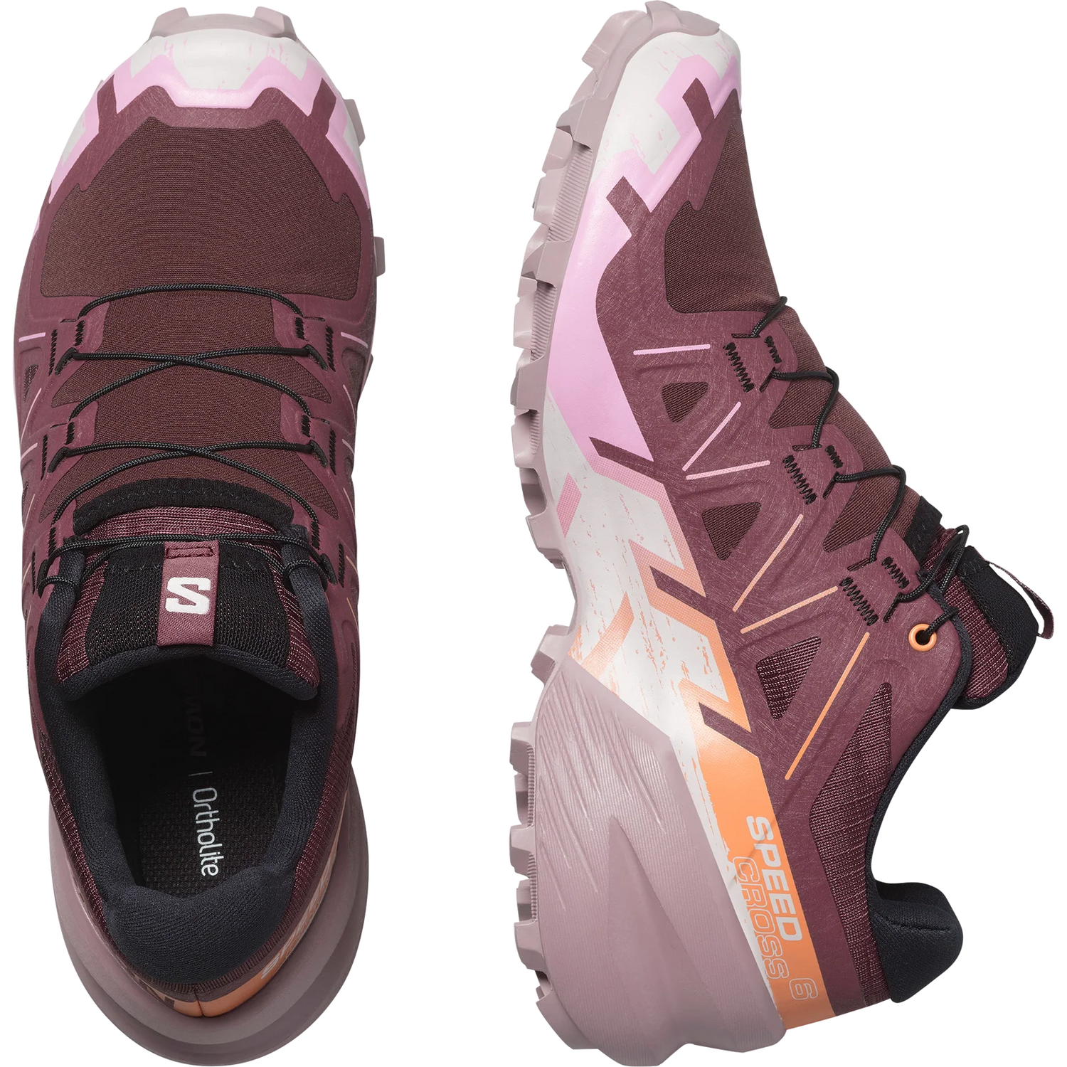 Salomon Speedcross 6 (Women's) - Catawba Grape/Papaya/Deauville Mauve - Pink - Purple - White - Orange