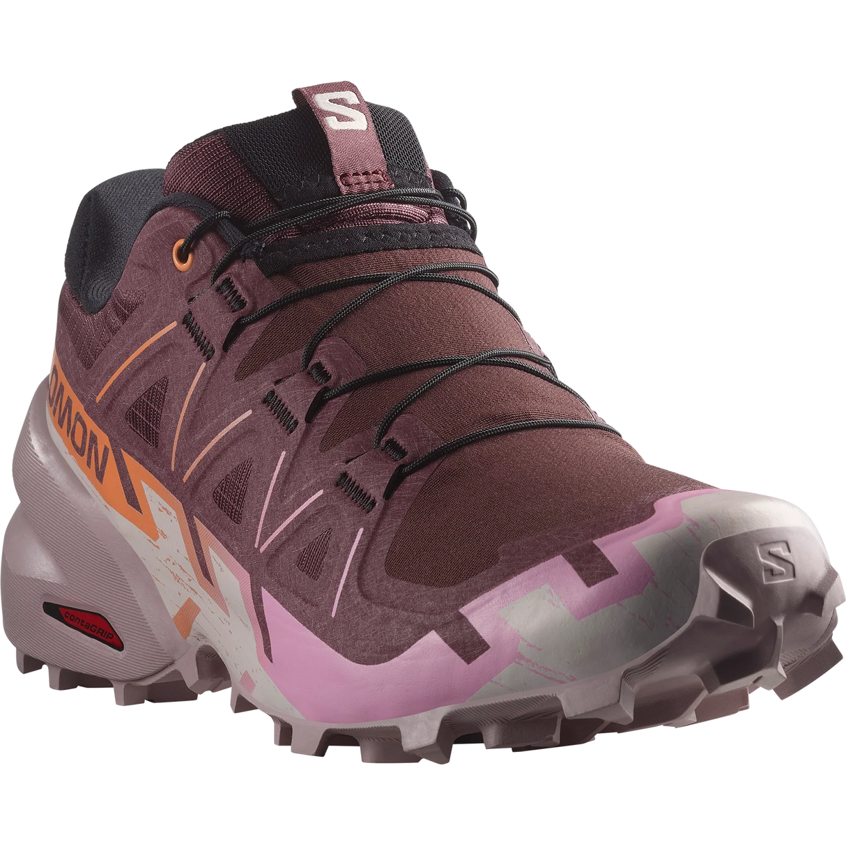 Salomon Speedcross 6 (Women's) - Catawba Grape/Papaya/Deauville Mauve - Pink - Purple - White - Orange